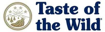 Taste of the Wild logo with circular emblem and dark blue text.