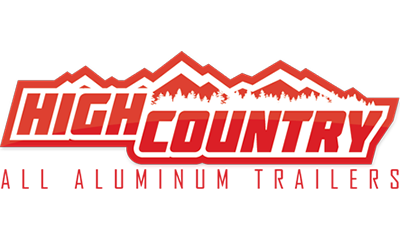 The logo for high country all aluminum trailers