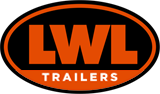 The logo for lwl trailers is orange and black.