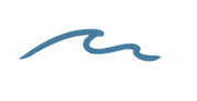 Blue stylized wave.