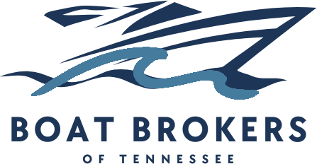 Boat Brokers of Tennessee logo: stylized blue boat with text 