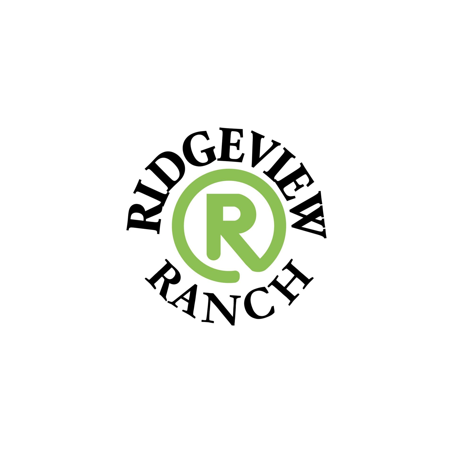 Ridgeview Ranch logo, green circle, 