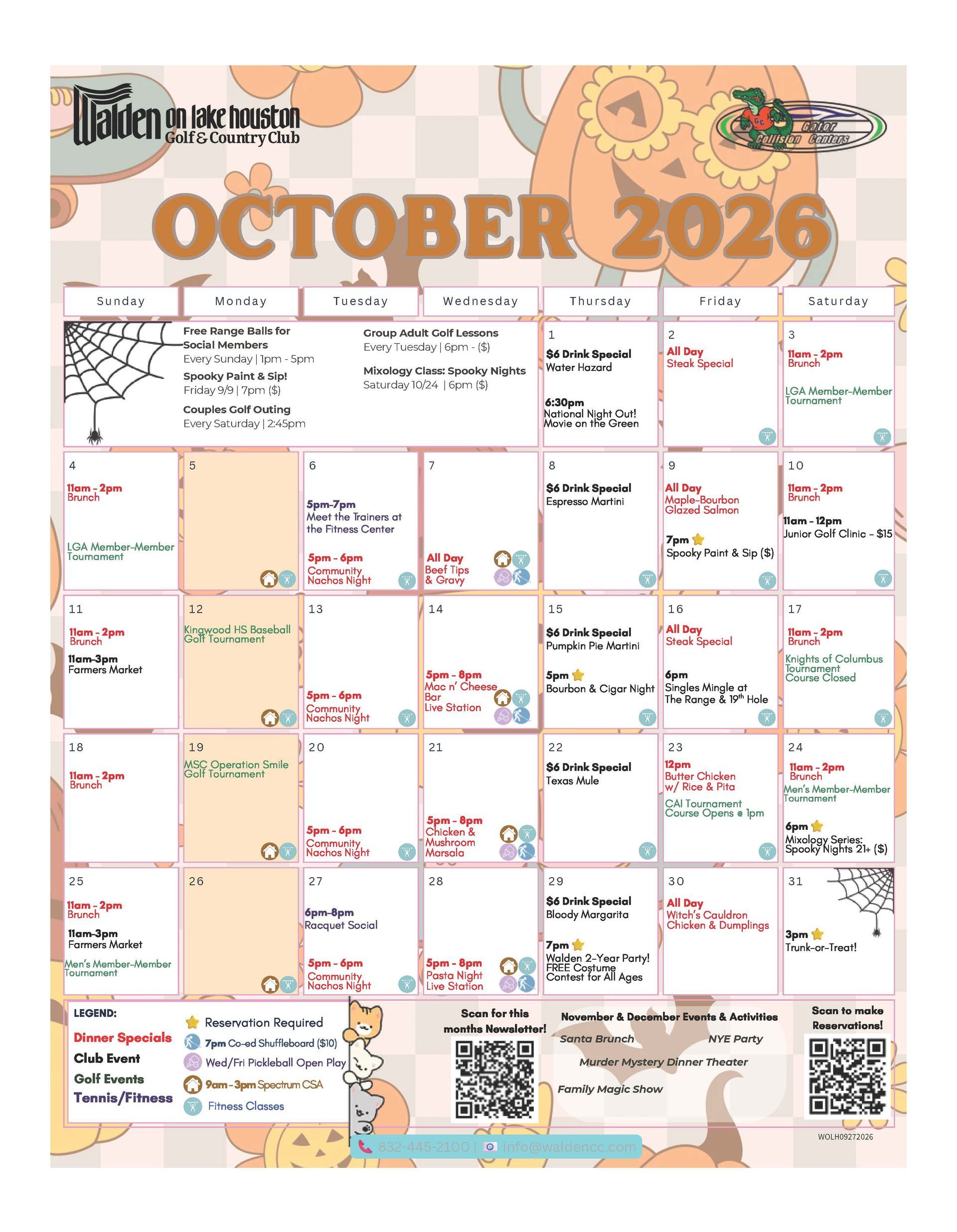 August Calendar of Events!