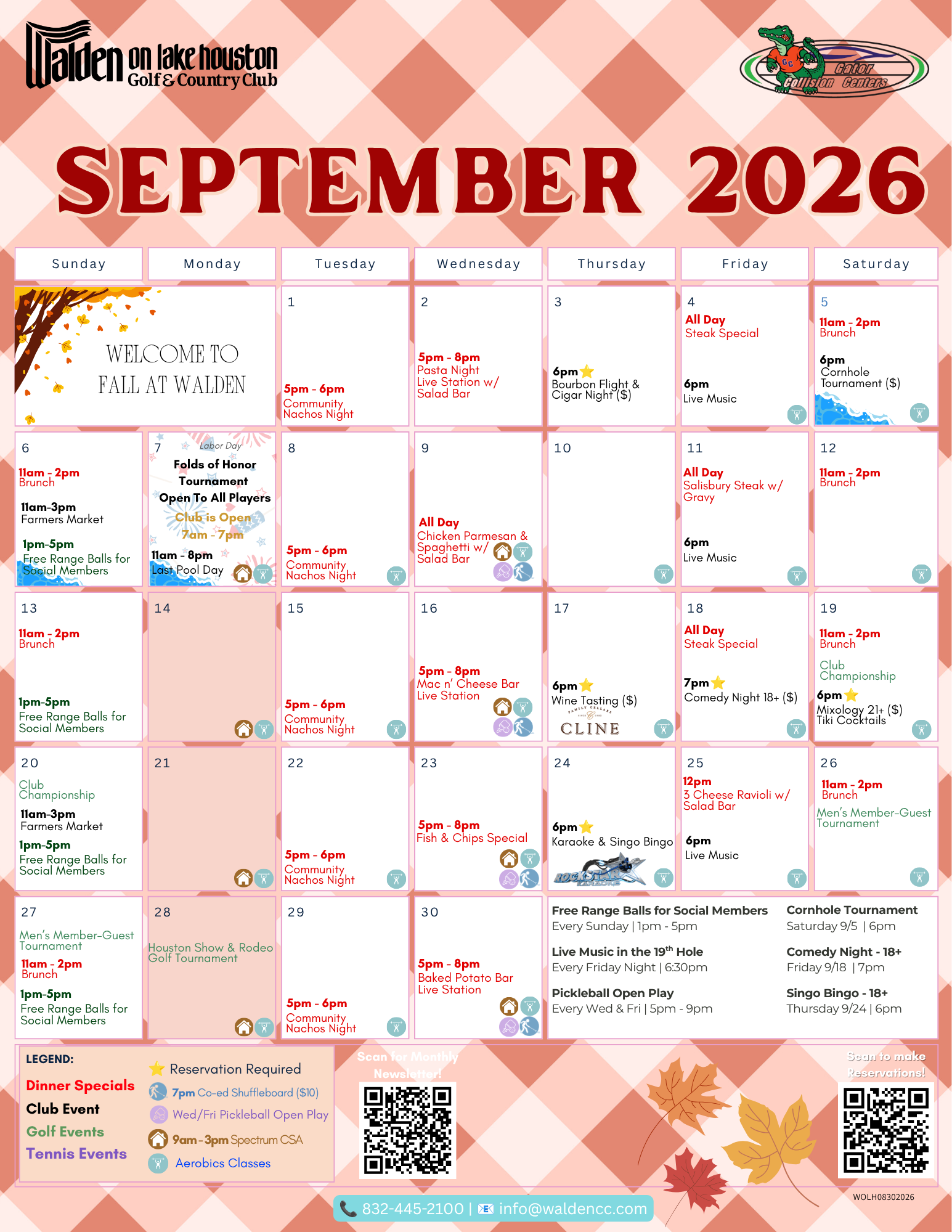 August Calendar of Events!