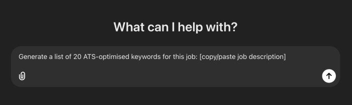 A screen asking what can i help with