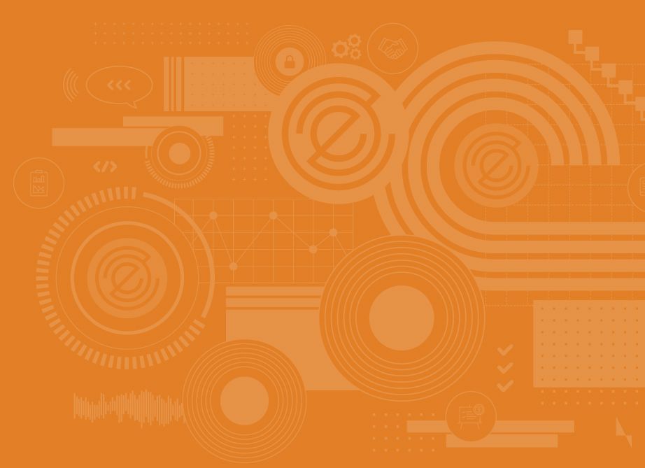 An orange background with a lot of circles and lines on it.