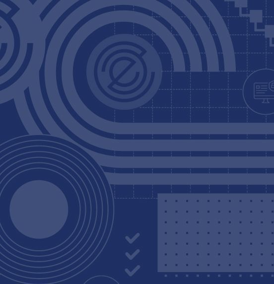 A blue background with circles and lines on it