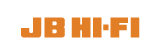 Jb hi fi is written in orange letters on a white background