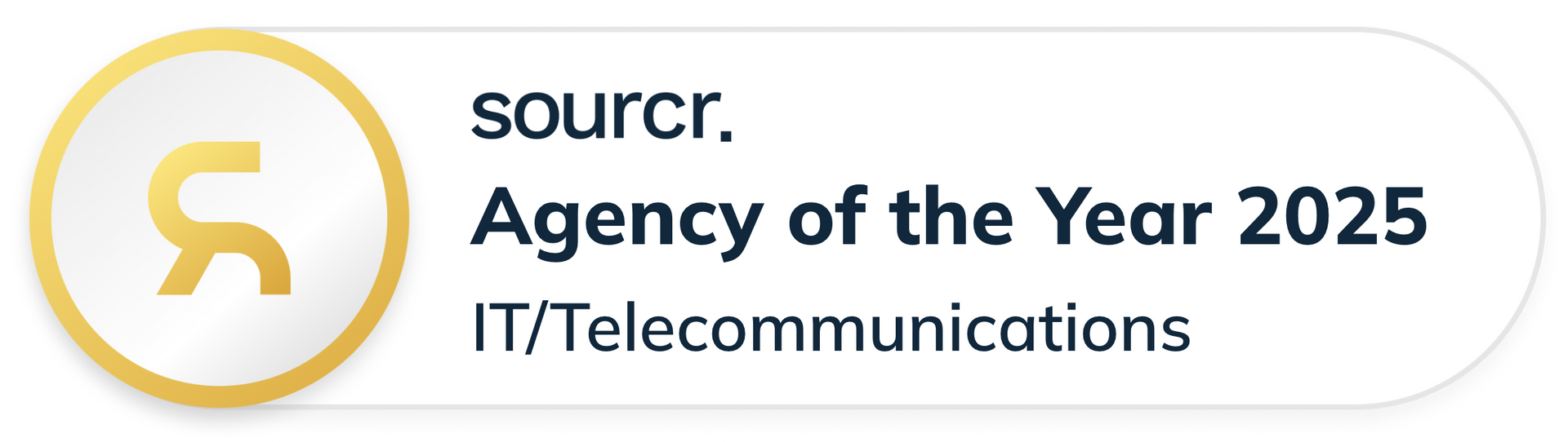 A button that says sourcr agency of the year 2025