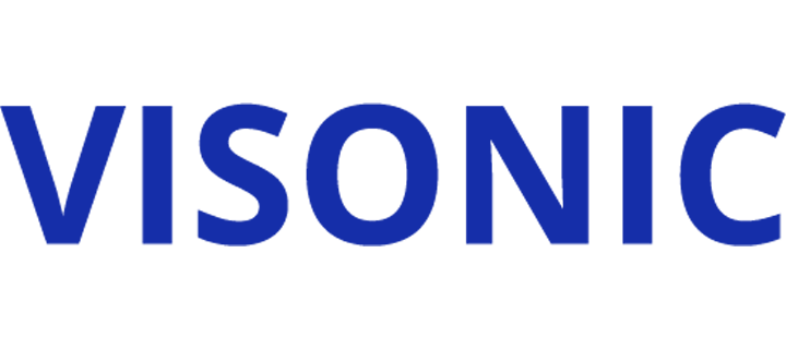 VISONIC logo in blue text on a white background.