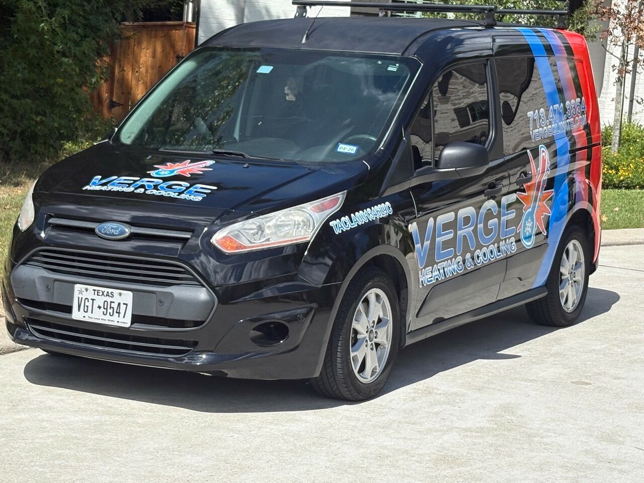 Black Ford van with 