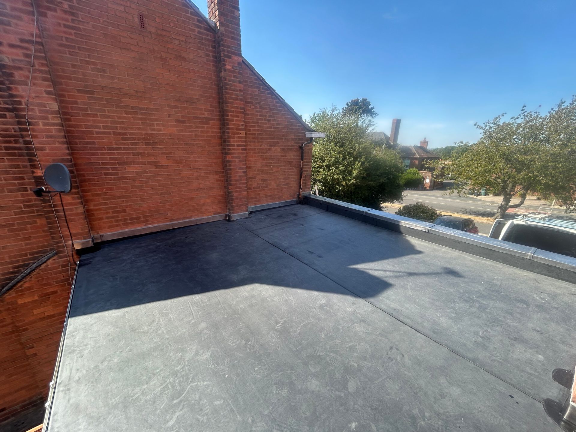 EPDM flat roofing installation on a property in Oswestry