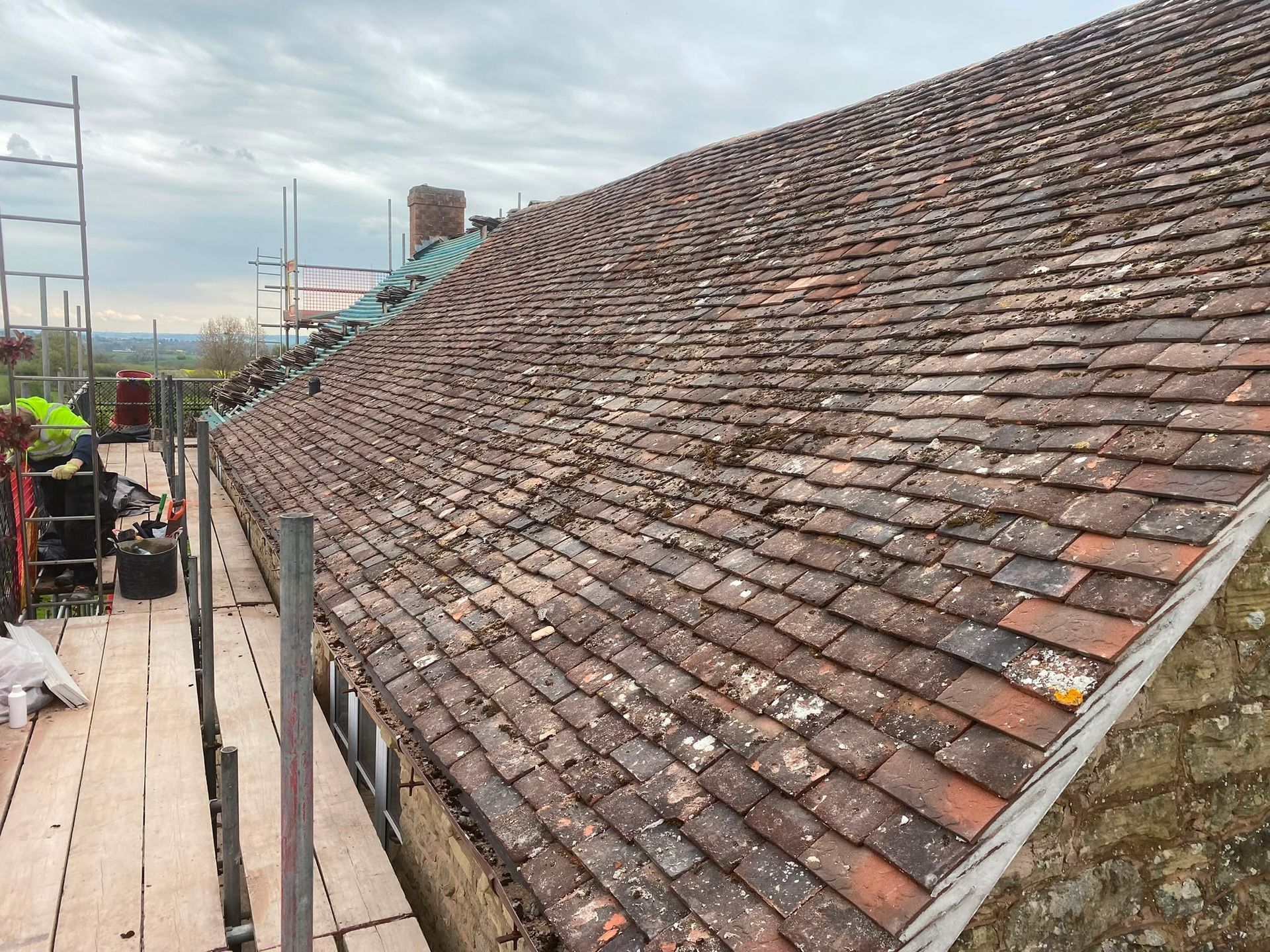 Traditional tiled roof installation in Oswestry, Shropshire