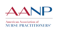 AANP logo with red and blue letters and “American Association of Nurse Practitioners” text below