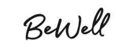 Black handwritten word “BeWell” on a white background