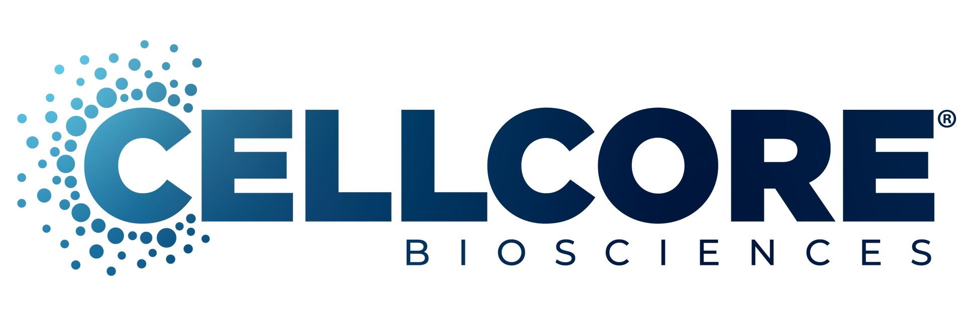 CellCore Biosciences logo in blue with dotted circular icon