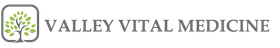 Valley Vital Medicine logo with green tree icon and gray text on white background