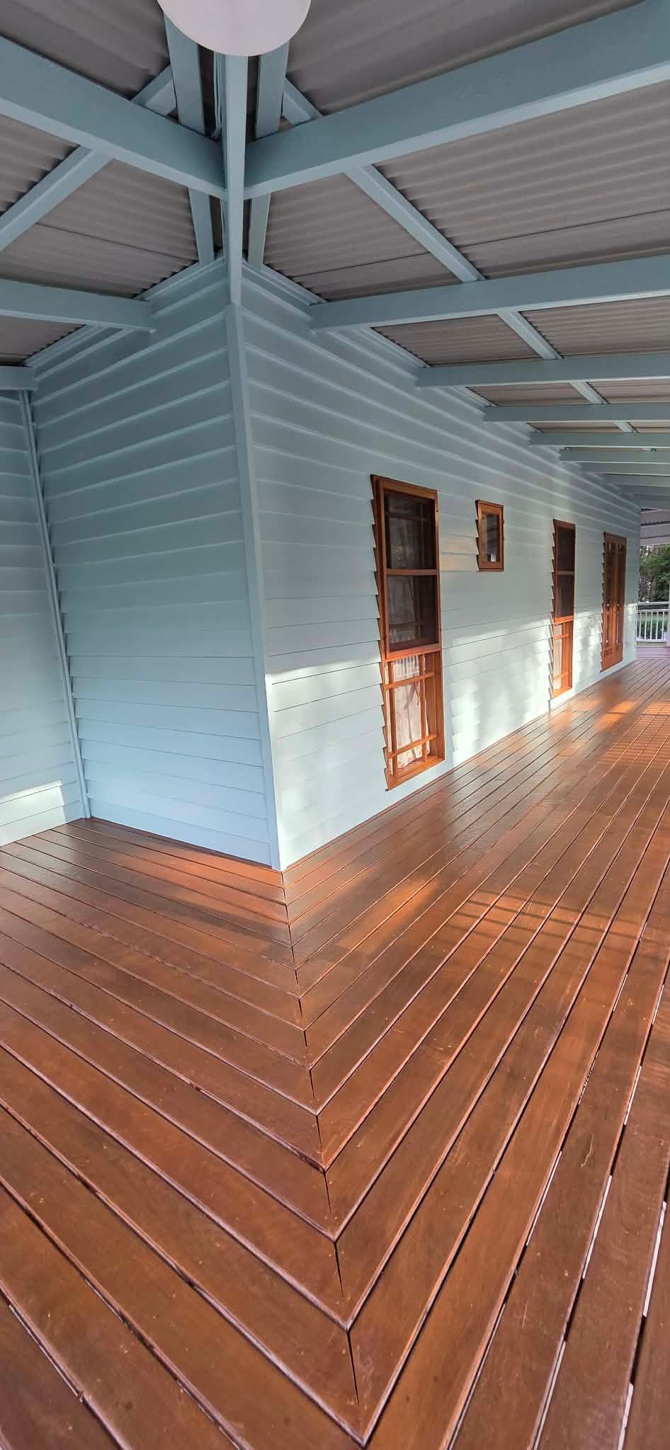 a Ceiling With a Dark Gray and Beige Color Block Design — MVP Painting Professionals in Sunshine Coast, QLD