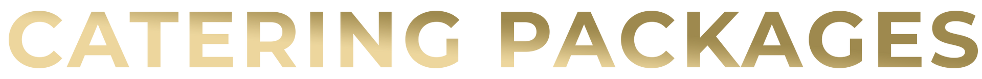 The word catering packages is written in gold on a white background.