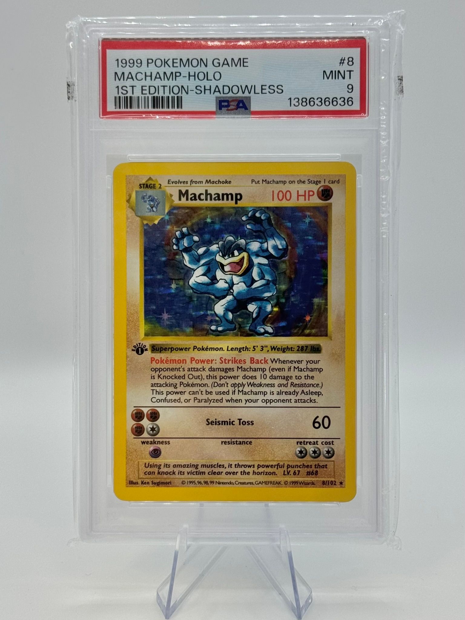 Charizard Pokémon card with orange dragon artwork on a fiery red-orange background