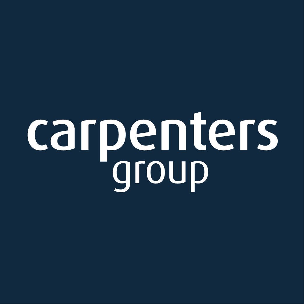 Carpenters Group logo in white text on a dark blue background