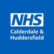 NHS Calderdale & Huddersfield logo in white on a blue background