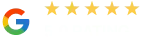 Google logo with five gold stars.