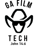 The logo for Georgia Film Tech shows a man wearing a cowboy hat and sunglasses.