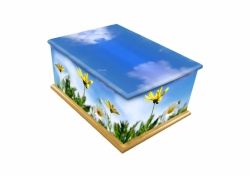 flower printed casket