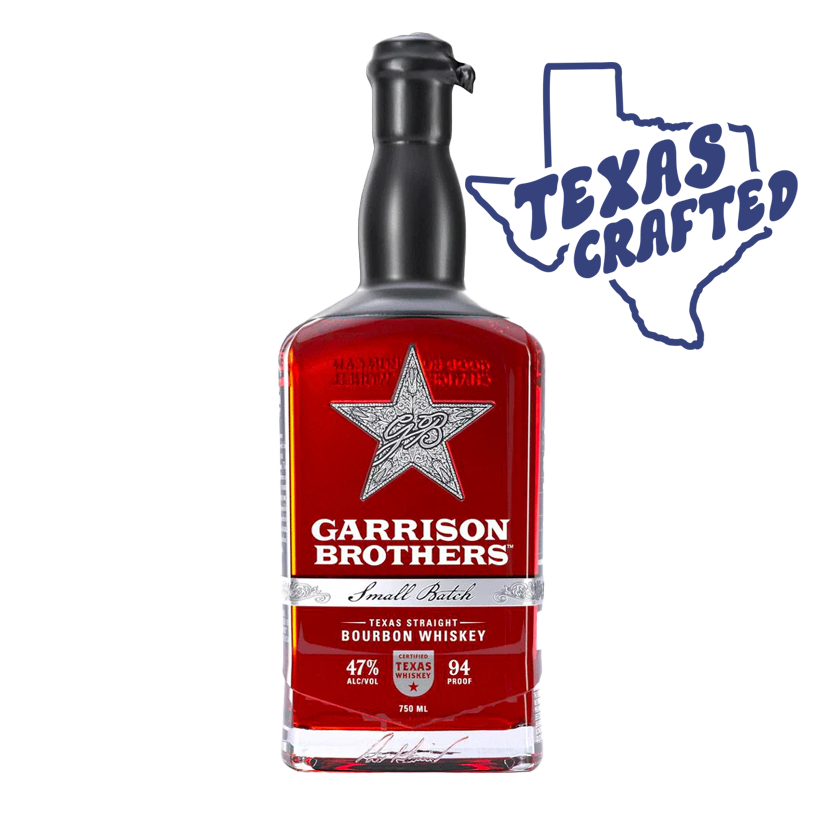 Bottle of Garrison Brothers Texas Straight Bourbon Whiskey with 