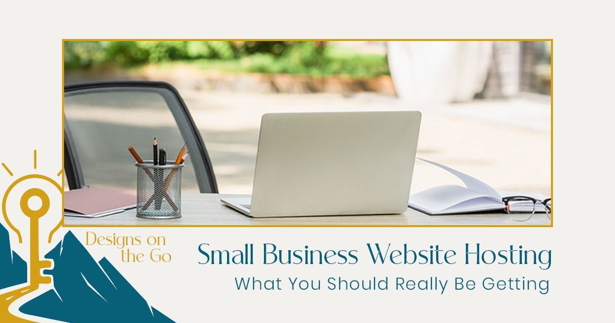 small business website hosting concept with laptop and secure website on screen