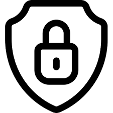 A padlock on a shield free icon