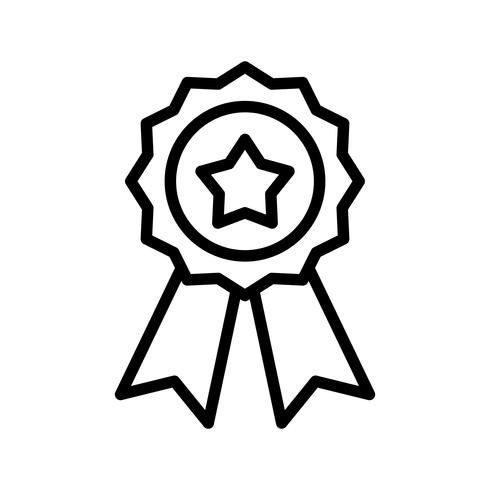A line drawing of a ribbon with a star in the center.