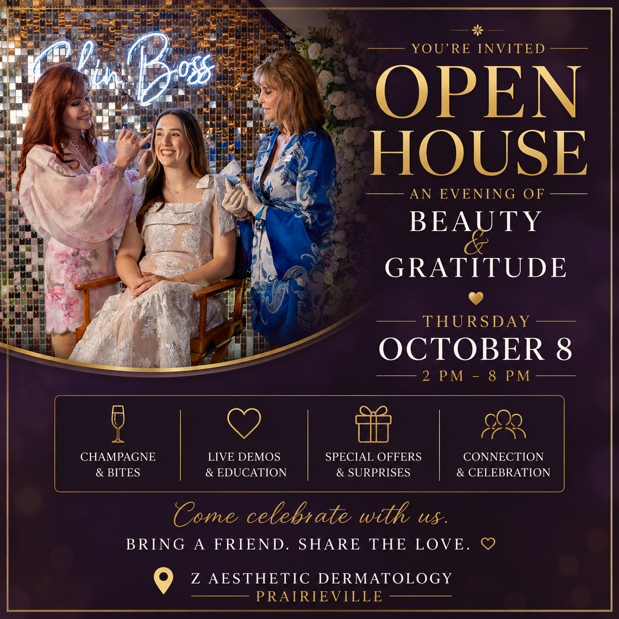 Z Aesthetic Dermatology Fall Open House in Prairieville, Louisiana on Thursday, October 8 