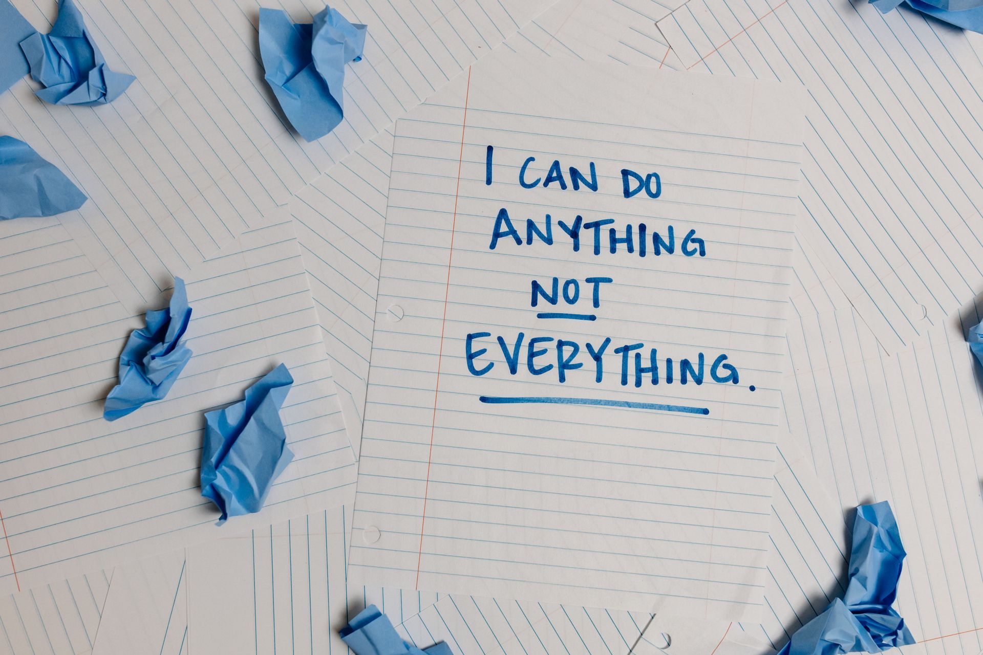 Alles ist einfach zu viel. I can do anything, not everything.