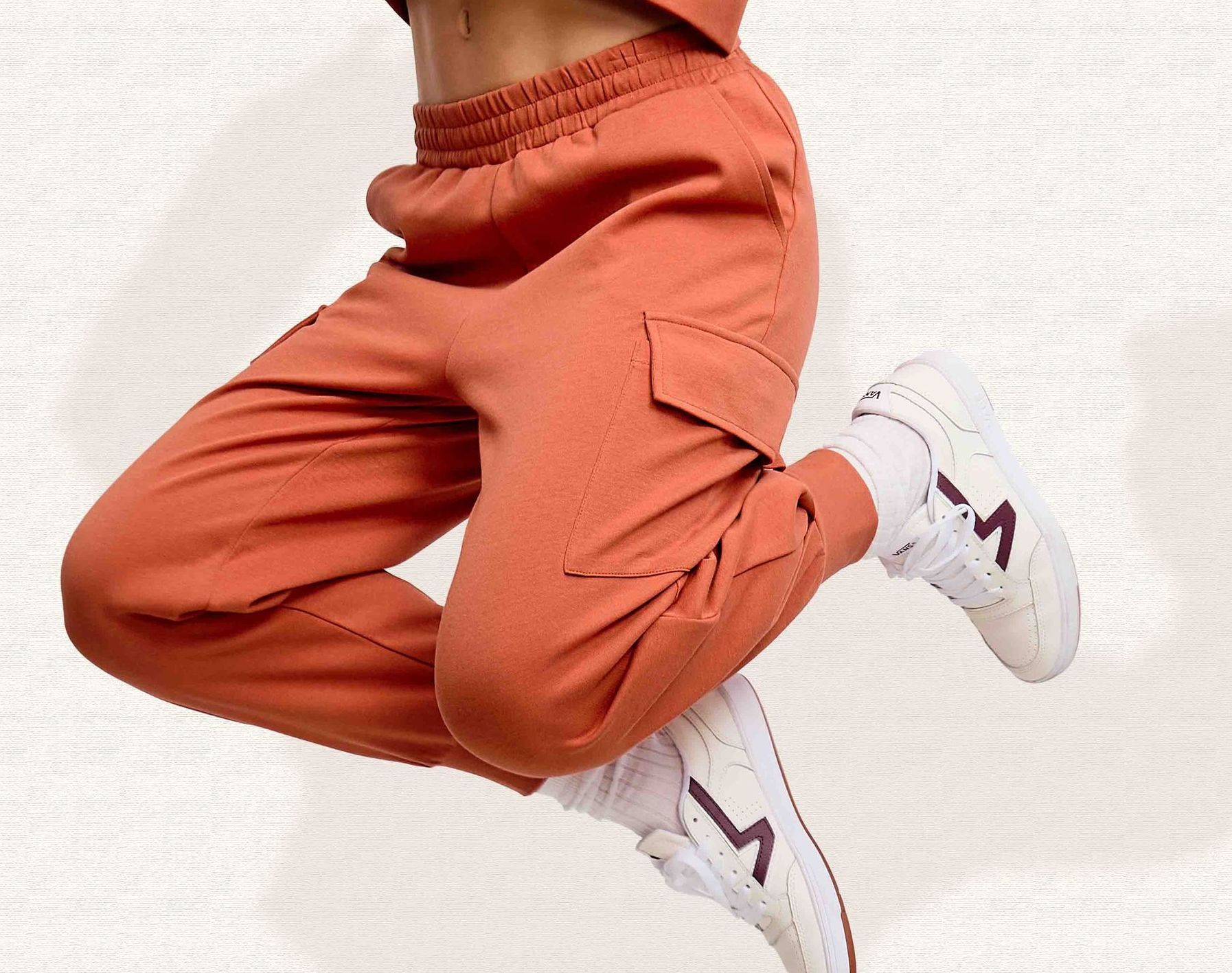 A girl wearing sweatpants