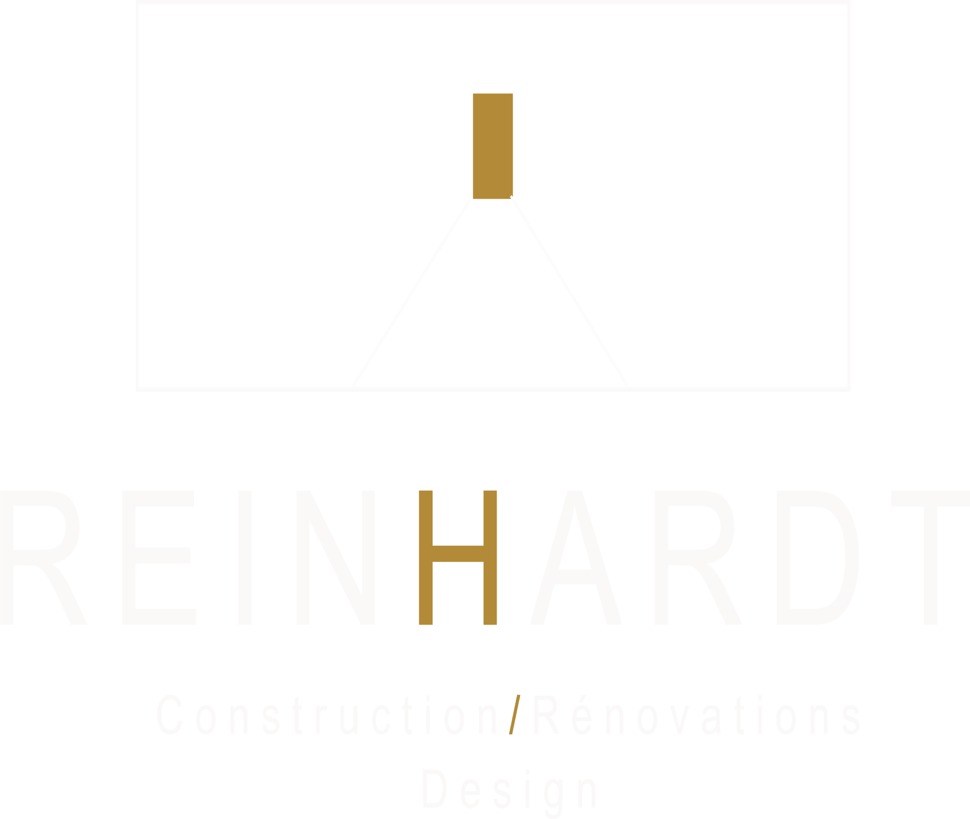 Un fond blanc avec le mot reinhardt en lettres dorées.