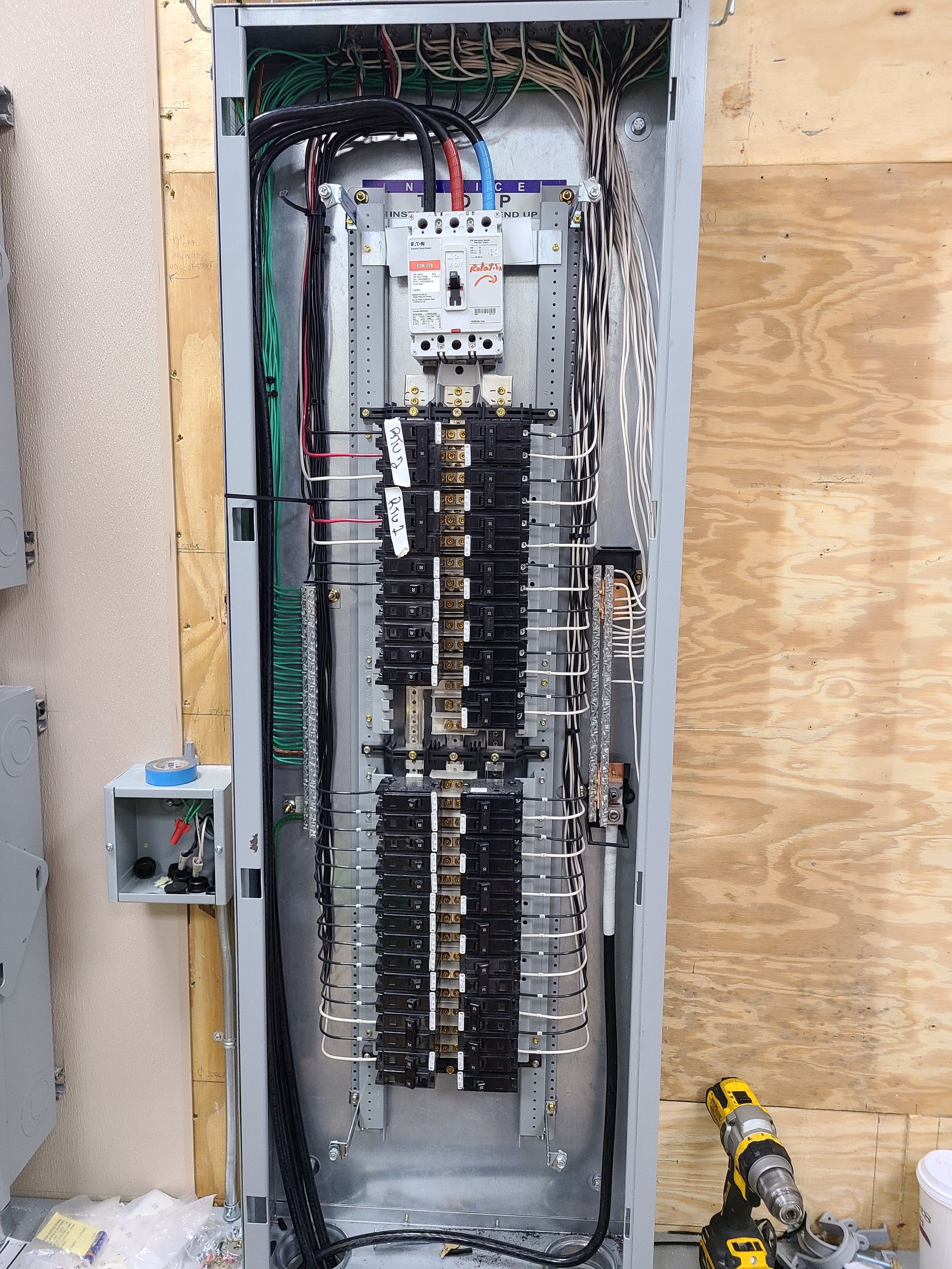 electrical panel box opened