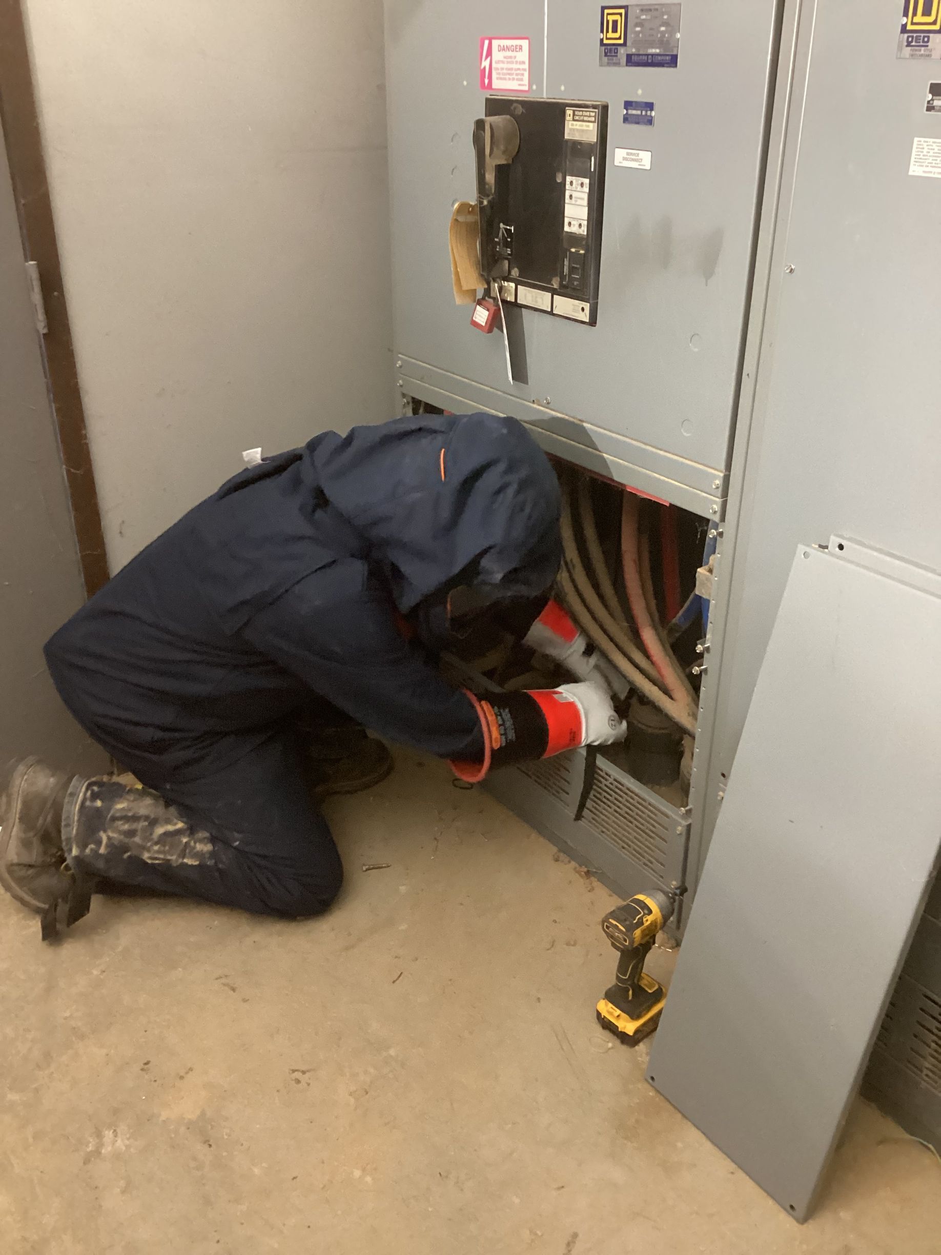 worker doing electrical work