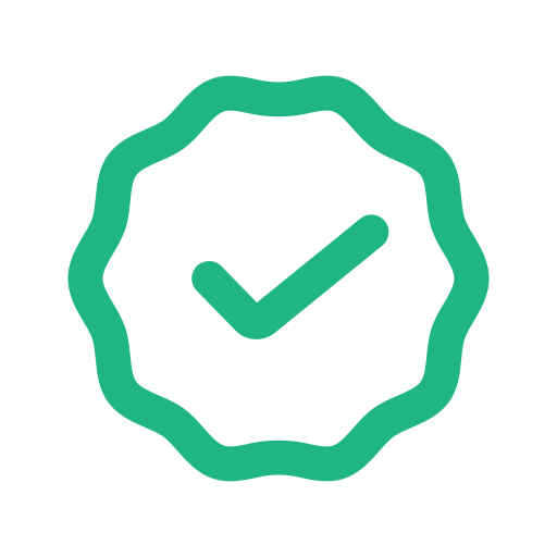 A green circle with a check mark inside of it.