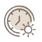 A clock with a sun in the middle of it.