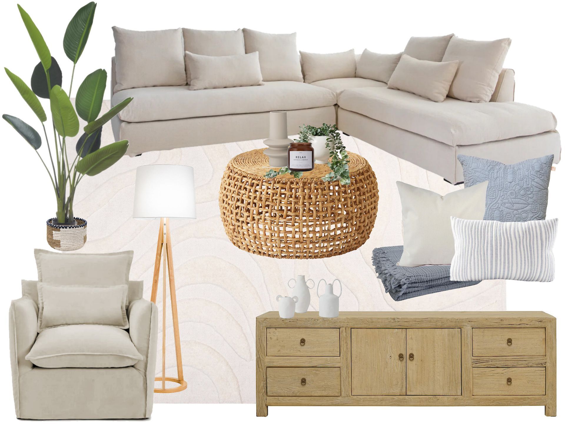 A living room with a couch , chair , coffee table , and other furniture.