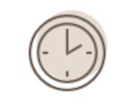An icon of a clock with the hands on the numbers 1 and 12.