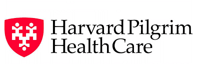 The harvard pilgrim health care logo has a red shield on it.