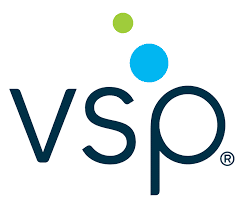 The logo for vsp is blue and green with a green circle in the middle.