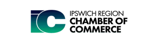 The logo for the ipswich region chamber of commerce