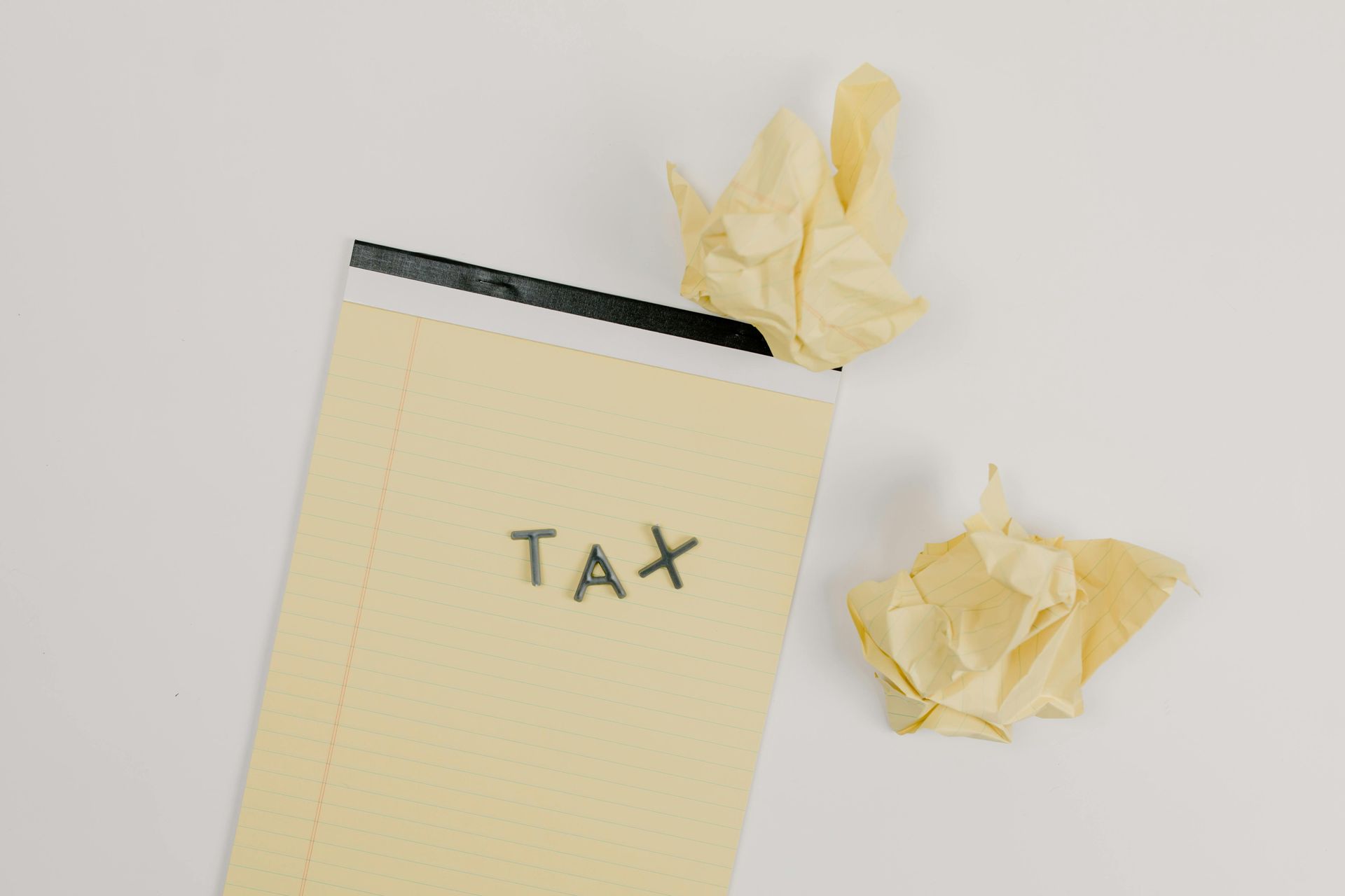 Yellow notepad with 