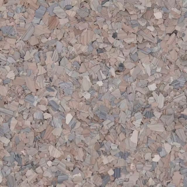 A close up of a pile of wood chips.