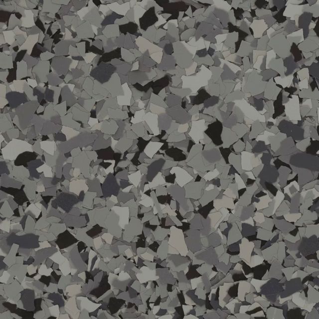 A close up of a gray and black marble floor.