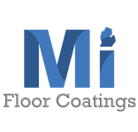 Logo for M Floor Coatings, with a blue stylized “M” and gray text on a white background